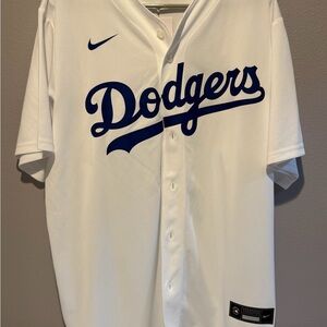 Nike White and Blue Dodgers Men's Jersey Ohtani